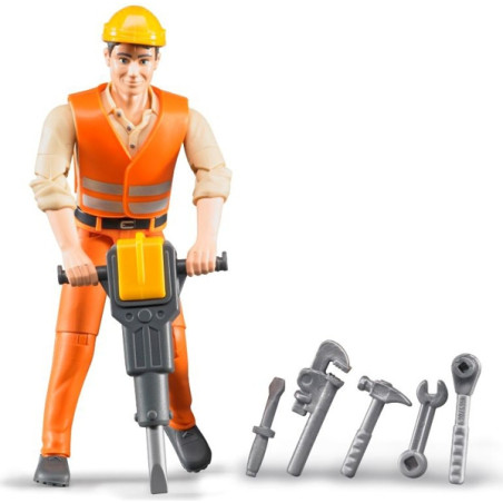 BRUDER - Bworld Construction Worker With Accessories