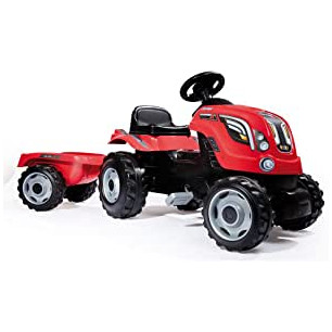 Smoby Trattore Farmer Xl Rosso Con Rimorchio