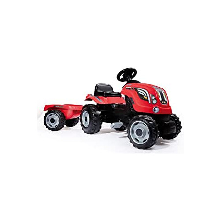 Smoby Trattore Farmer Xl Rosso Con Rimorchio