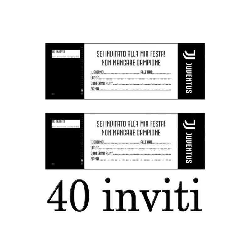 Juventus - Inviti A Festa - Blocchetto Da 20 Pz