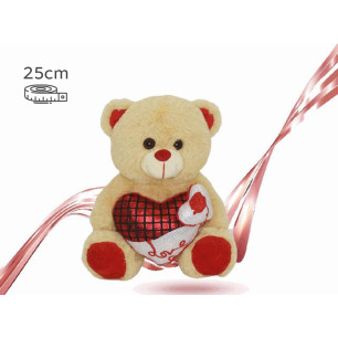 Orso Peluche Con Cuore 25 Cm