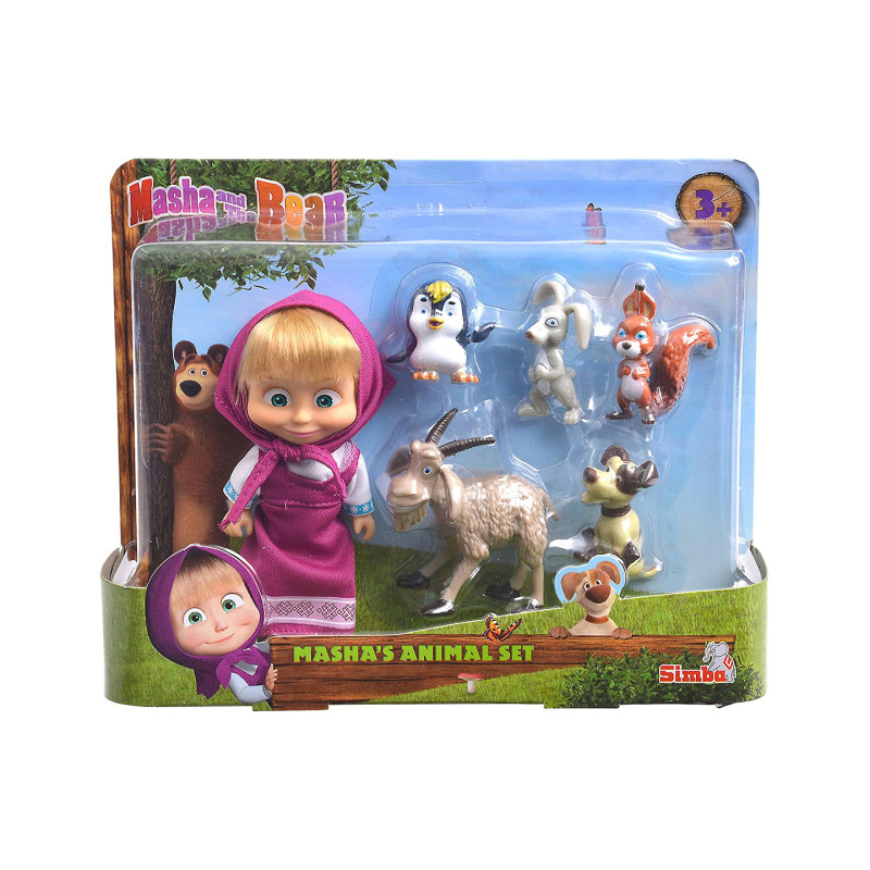Masha Personaggio Cm.12 Con 5 Animaletti