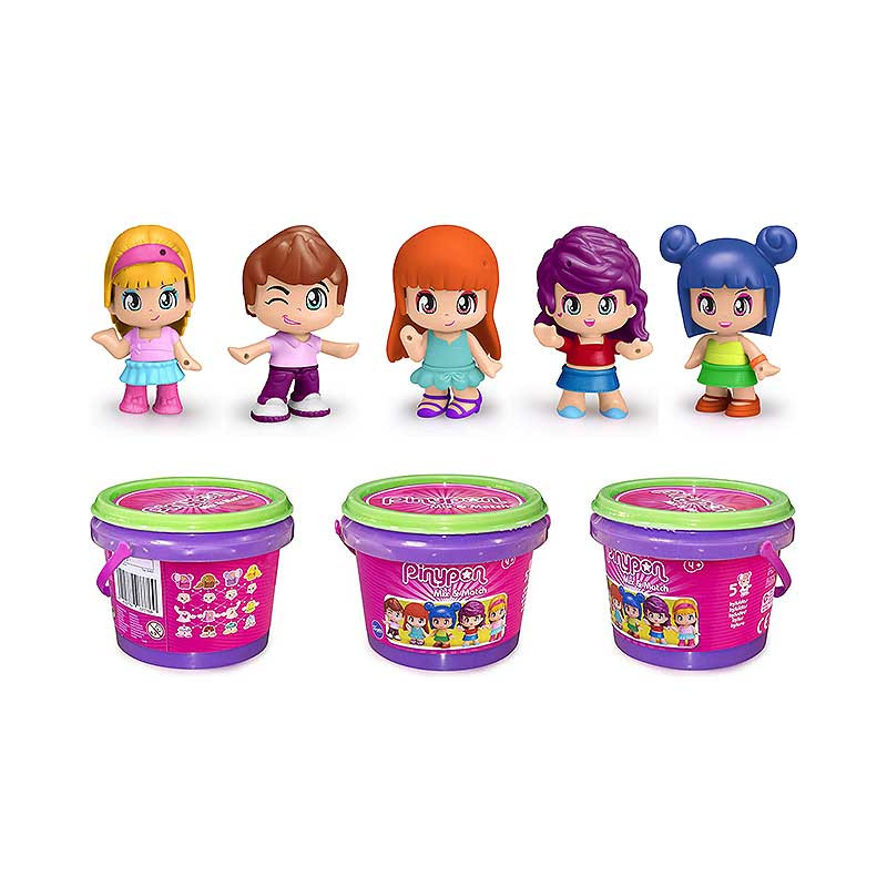 Pinypon - Mix Is Max - Secchiello Piccolo Con 5 Pe