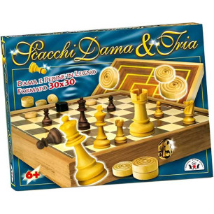 Scacchi Dama Tria Legno 30x30 Scatola