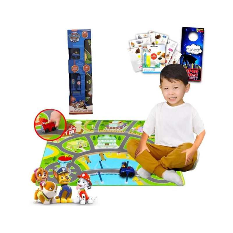 Paw Patrol Mega Mat Set With 1  Vehicle