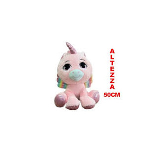 Peluche Unicorno Rosa Cm 50