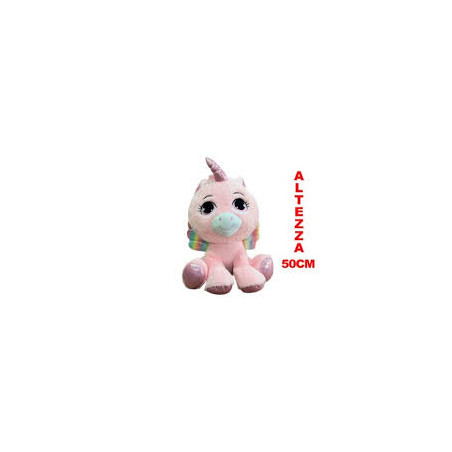 Peluche Unicorno Rosa Cm 50