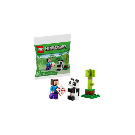 Lego Minecraft Steve E Baby Panda