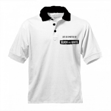 Polo Juve Piquet Bianca Black And White