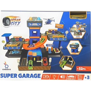 Urban City Super Garage Elettr. 3 Piani 2 Veic.in Metallo Luci E Suoni