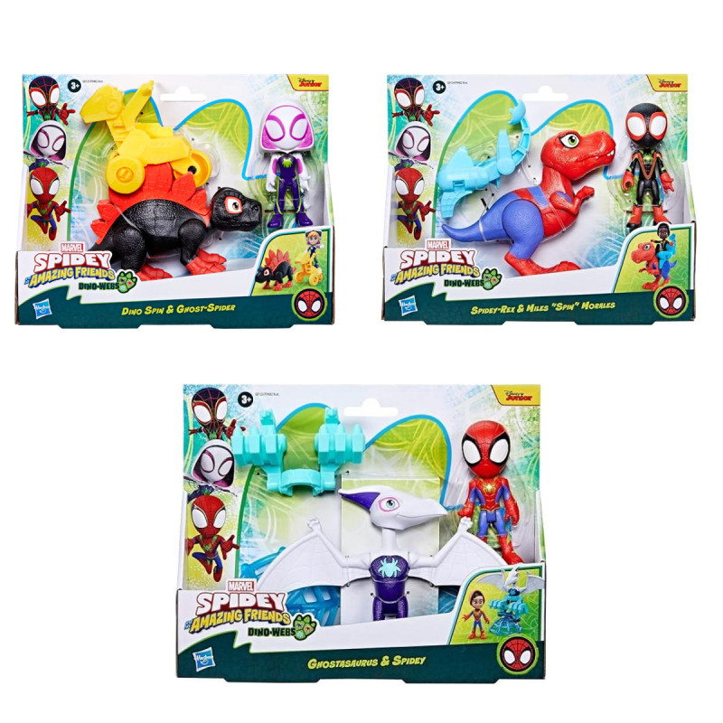 Spidey Dino Con Personaggio E Accessori Ast
