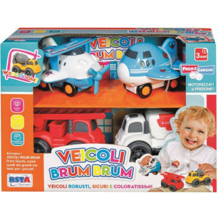 Set 4 Veicoli Frizione Brum Brum Primigiochi