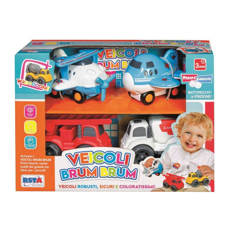 Set 4 Veicoli Frizione Brum Brum Primigiochi