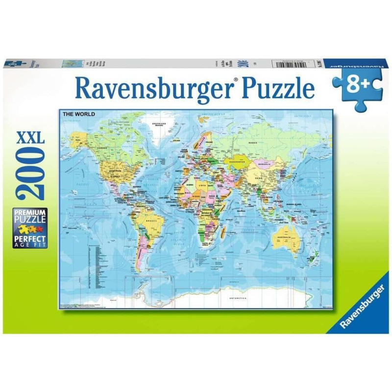 Puzzle Mappa Del Mondo 200pz Xxl