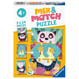 Witzige Tiere - Ravensburger 3 Puzzle da 24 Pezzi Mix e Match Animali Musicali