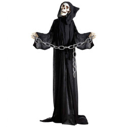 Grim Reaper Animato Con Testa Girevole Luminosa