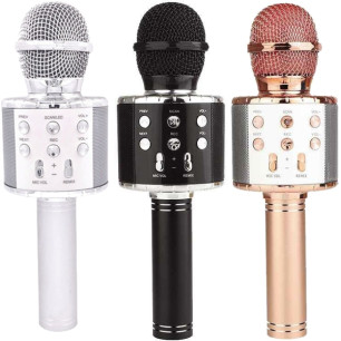 Music Mania - Microfono Karaoke 3 Colori Oro, Arg E Nero