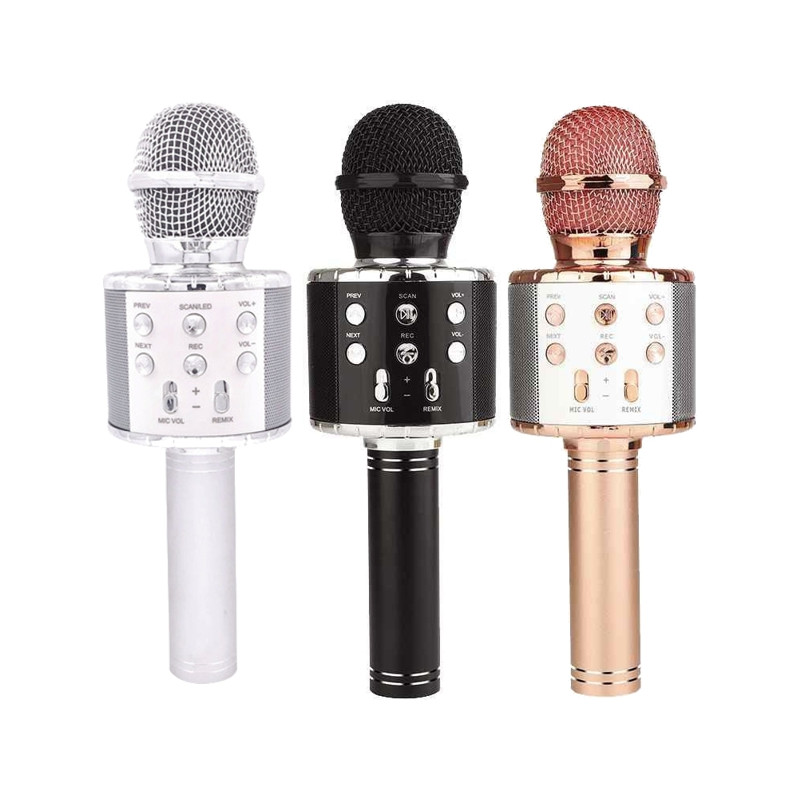 Music Mania - Microfono Karaoke 3 Colori Oro, Arg E Nero