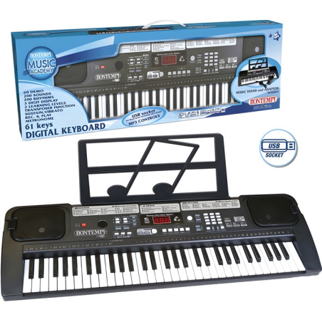 Tastiera Digitale 61 Tasti Passo Medio Con Usb