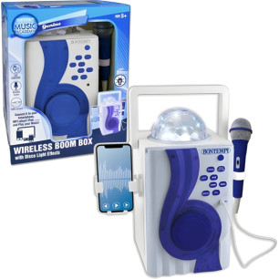 Wireless Karaoke Boom Box, 1 Microfono Con Effeto Eco. 70 Brani Preregistrati. Connessione Wireless