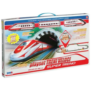 Playset Treno A Batteria 80 Pz