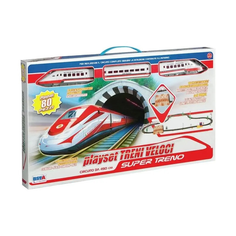 Playset Treno A Batteria 80 Pz