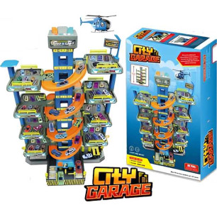 Urban City Mega Garage Elettr. 9 Piani 2 Veicoli In Metallo Luci E Suoni