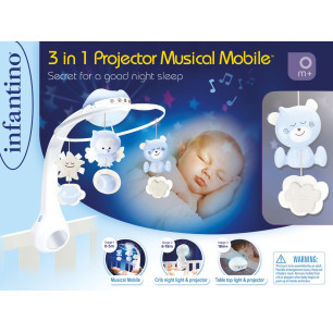 Infantino - 2 In 1 Proiettore Musicale Azzurro