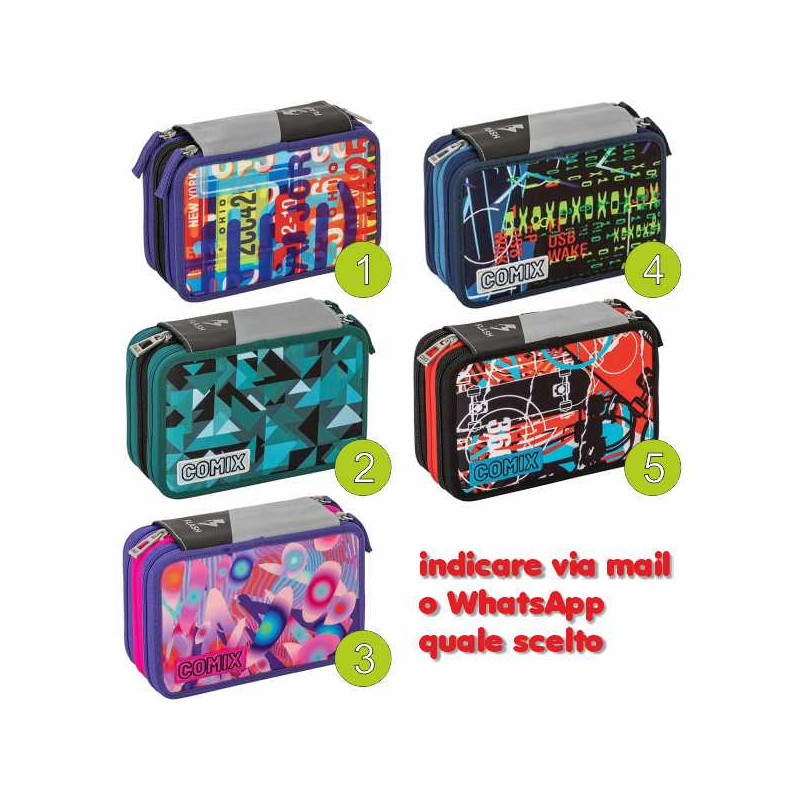Astuccio Corredo 3 Zip Comix Flash Assortito