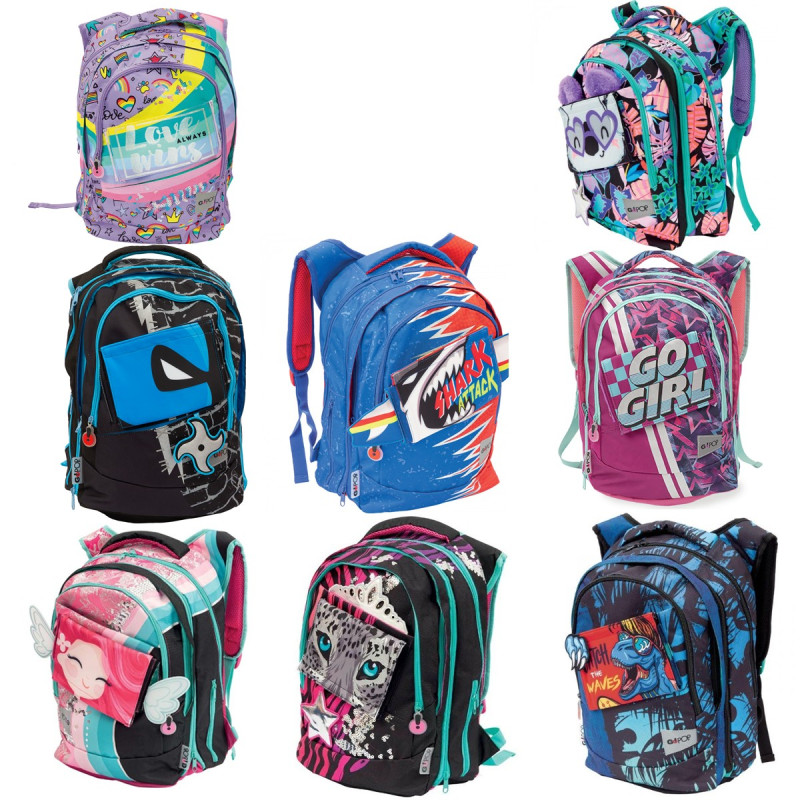 Gopop22 Zaino Est. Rnd Ass. Kids Con Grafiche Intercambiabili