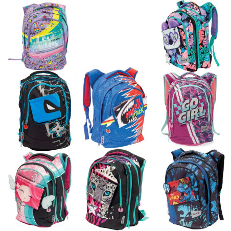 Gopop22 Zaino Est. Rnd Ass. Kids Con Grafiche Intercambiabili