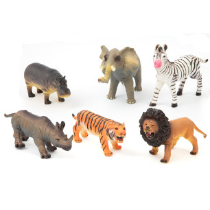 Park&farm - Animali Morbidi Savana 6 Soggetti Assortiti 20/31cm
