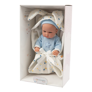 Arias - Bebè 33 Cm Coperta Con Orecchie Azzurro 60288