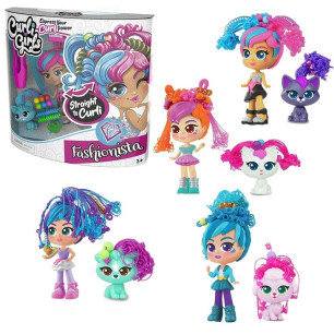 Curli Girls Del.set Doll+pet