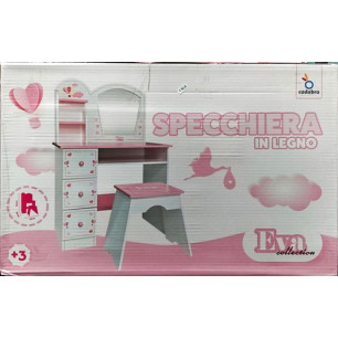 Girly Generation Specchiera E Sgabello In Legno