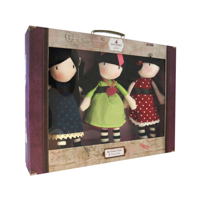 Gorjuss Set 3 Bambole Con Valigetta