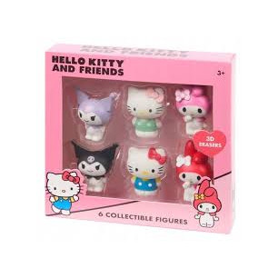 Hello Kitty 3d Erasers 6 Pack