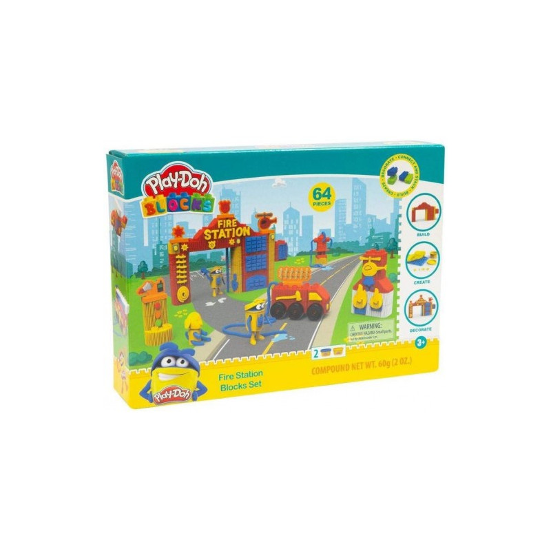 Playdoh Blocks Stazione Di Pompieri 64 Pz