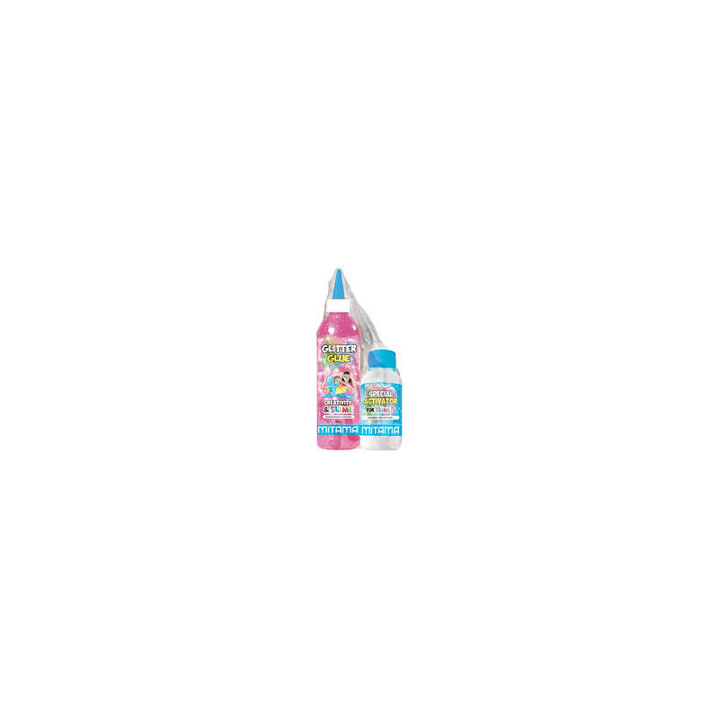 Set Glitter Glue/slime+attivatore, Glitter/metal,180+65 Ml M