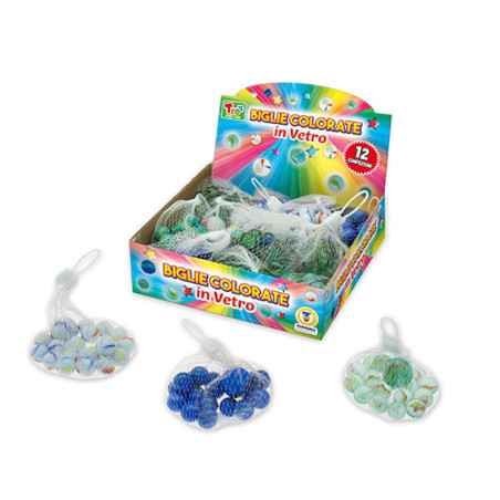 Biglie In Vetro 1x25mm 18x16mm In Rete