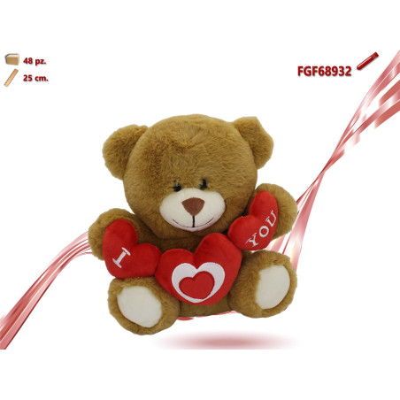 Orso Peluche C/cuore 25cm