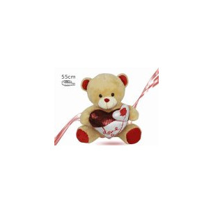 Orso Peluche Con Cuore 55 Cm