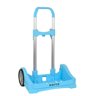 Carrellino Trolley Azzurro 2 Ruote Grandi
