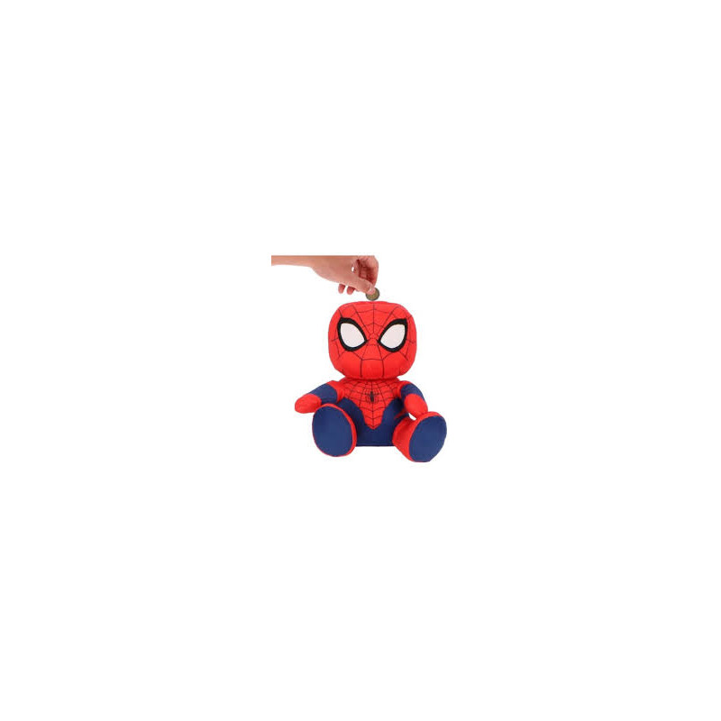 Spiderman Coin Bank In Plush 20cm